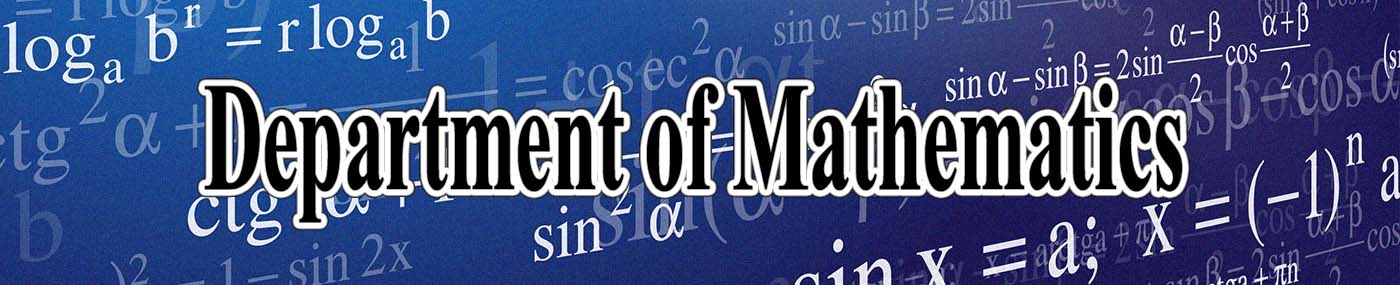 Department of Mathematics Banner